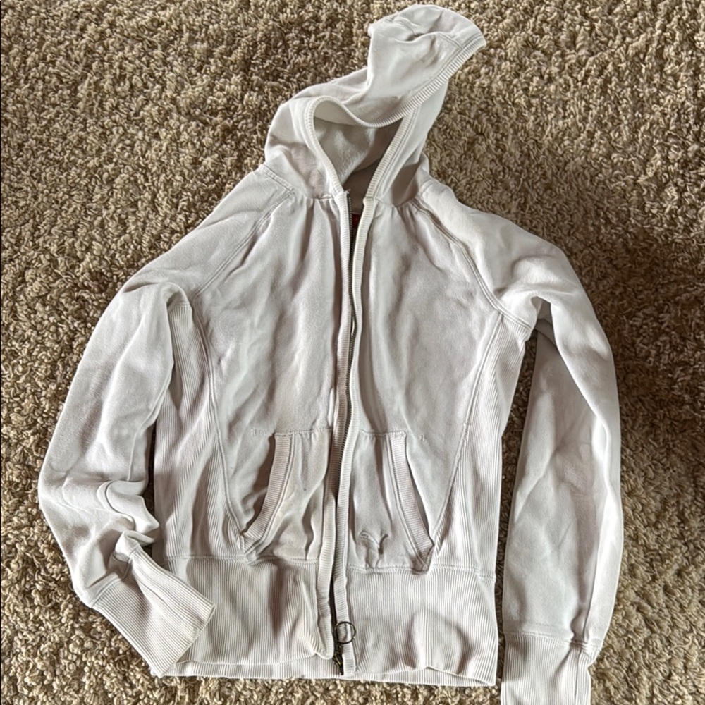 White Zip-Up Hoodie